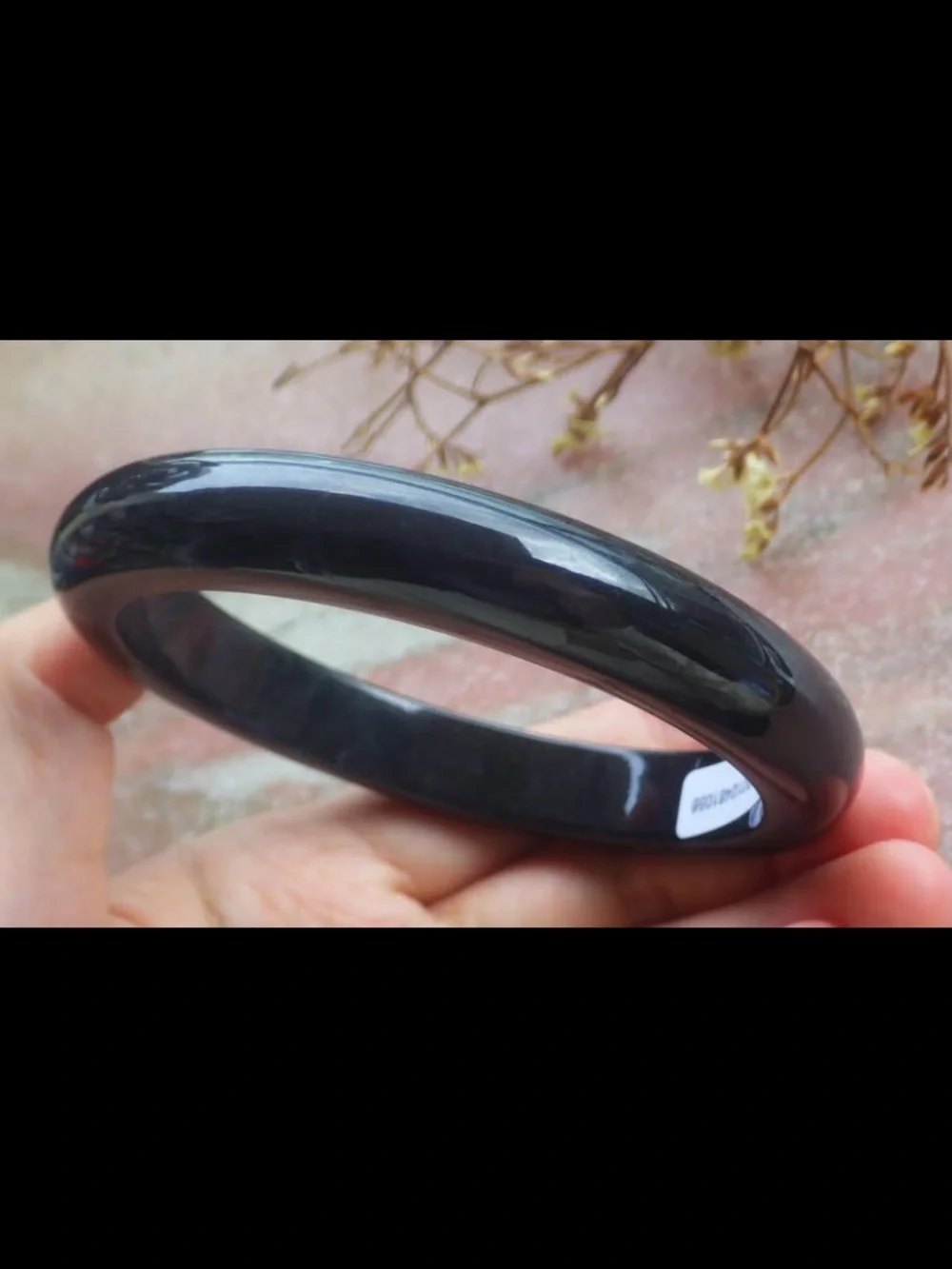 Elegant black bangle Certificate Jadeite luck Bangle Bracelet 67mm 8.25 inches